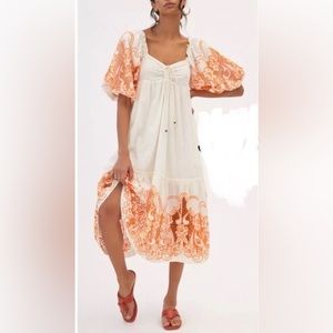 Anthropologie Tina puffed sleeve dress
